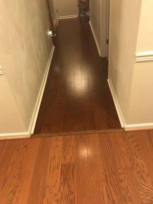 All we wanted is to have a nice hardwood floors all the way.but now we have to deal and be annoyed everyday with our 2-tone floors!!!!