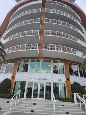 Located in this building, entrance on Dania Beach Blvd, parking in back