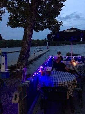 View of the deck later in the evening