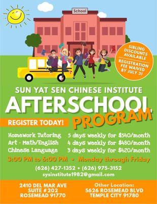 2024-2025 After School Program prices