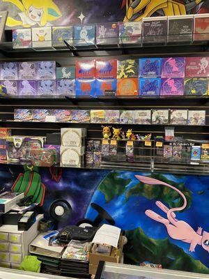 Shelf of Pokémon cards