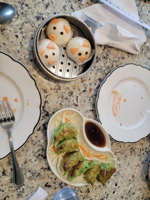 Steamed pork bunns and fried dumplings