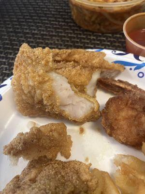 Old undercooked Catfish Fillet