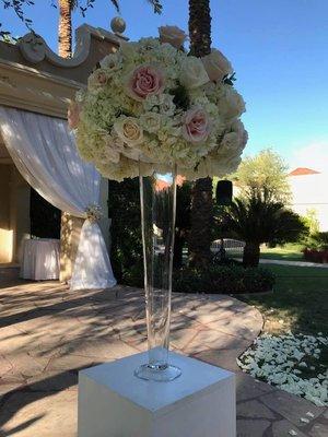 The tall centerpieces