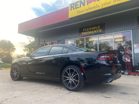 My car with new wheels and tires ...