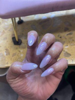 Ombré in medium almond with chrome. 100/10, my favorite set ever.