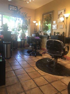 The salon- clean and welcoming