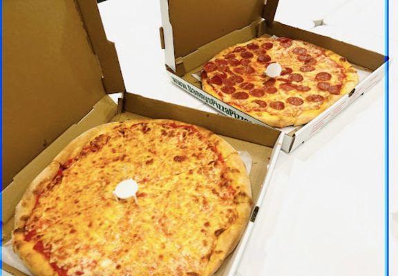 Plain Cheese Pizza & Pepperoni Pizza pie