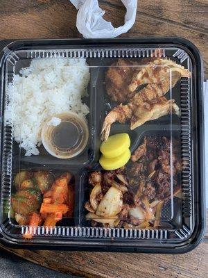 Spicy pork dorsiak lunch box ($12)