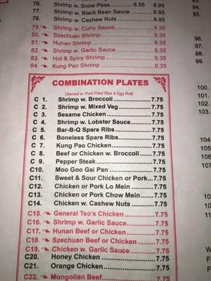 Combination menu