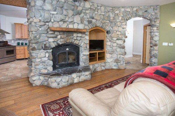 Living room - custom stonework.