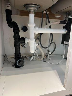 Repipe under sink and installation of a garbage disposal done by 1st Choice Pro Services