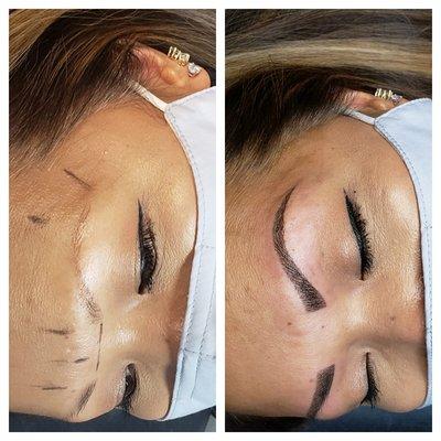 Microblading microshading ombre eyebrows