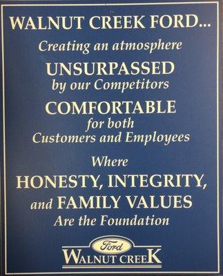 Walnut Creek Ford Mission Statement.