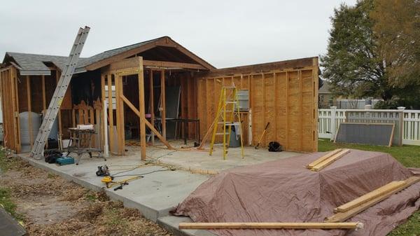 We blew out the walls and took off the roof to enlarge the space.