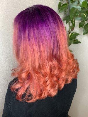 Purple to coral vivid