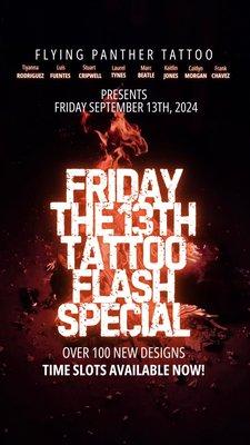 FRIDAY THE 13th TATTOO FLASH SPECIAL