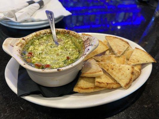 Baked Cream Cheese Pesto Dip