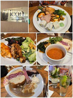 Icon VIP lounge. Some food offerings