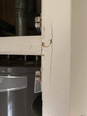 water heater closet damage