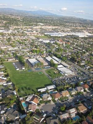 An aerial view of the school.