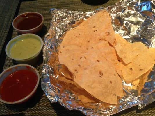 Papadam with 3 kinds of dips