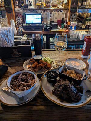 Cajun Wings and Jerk Chicken with Rice and Peas.