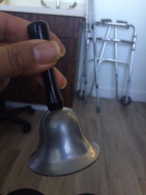 Shake the bell for the therapist in case you need help.