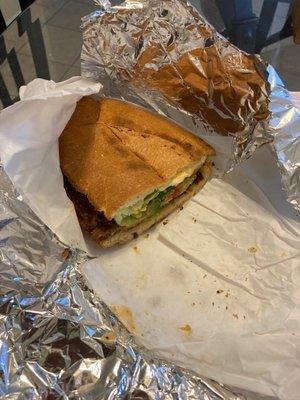 Half of a milanesa torta