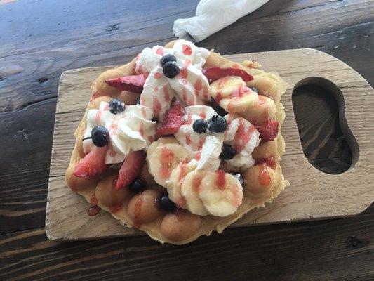 Bubble waffle for Fourth of July - Delicious!