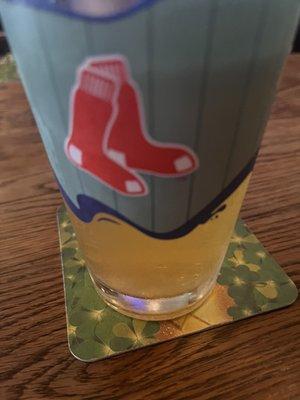 Sam Adams Summer Ale in a Red Sox glass