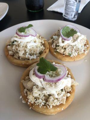 Chicken chalupas (like sopes)