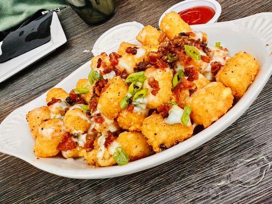 House Garlic loaded tater tots.