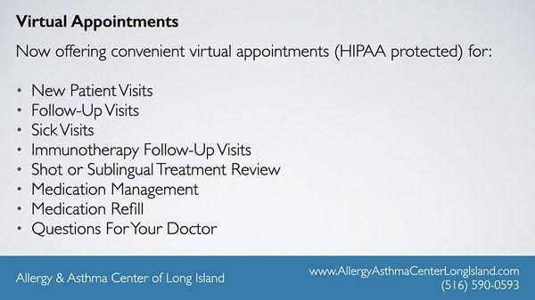 Allergy & Asthma Center of Long Island - Virtual Appointments