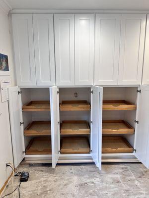 Pantry with pull out tray