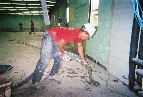 Pressure Grouting Classroom Floor.