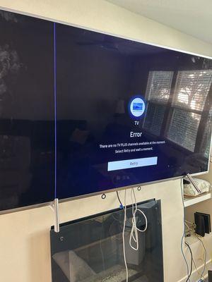 Samsung 72 inch TV broken Screen.