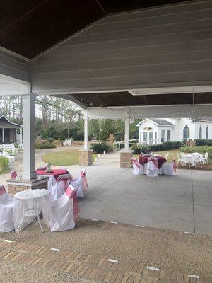 Reception set up in pavilion