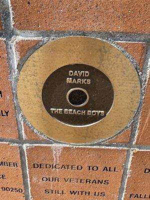 The All Brick Structure with gold records & donors names & legendary song verses. The Beach Boys Historic Landmark in Hawthorne CA