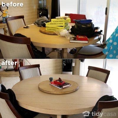 Before and after kitchen table.