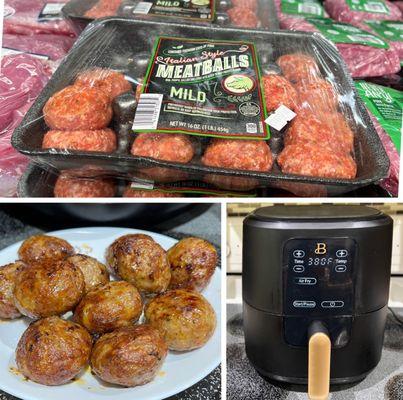 Pork Italian Style Meatballs $3.59 (nice addition to Spaghetti) ~ I opted to Air Fry at 380 degrees for 12 mins (flipping in between) ~