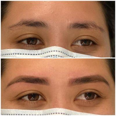 Brows shaping with tint