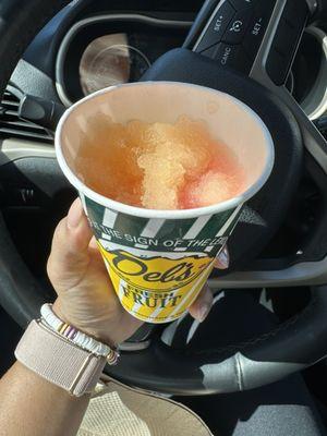 Watermelon and half peach mango