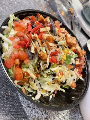 BBQ Chicken Salad (after I already ate a big portion of it lol) this salad is big and very filling!