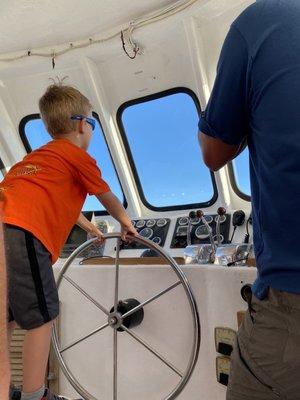 Captain allowed our 5 yr old to drive the boat!