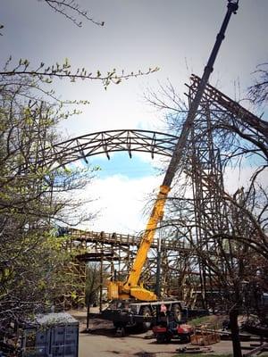 5/11/14 Mother's Day and there is a full crew working to get the ride finished.