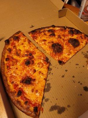 Burnt pizza