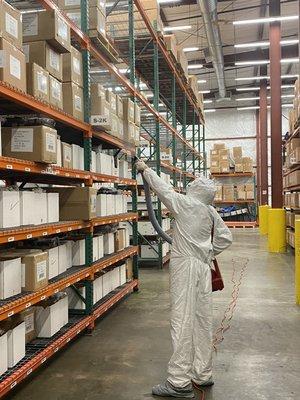 55,000 Square footage warehouse Covid 19 Disinfection service.