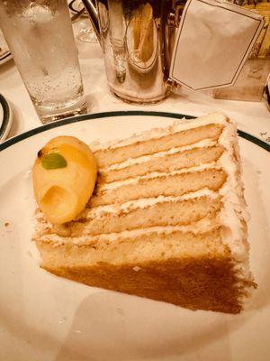 Coconut Cake served with a Passion Fruit Sorbet