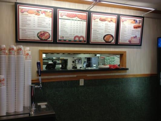 Front counter and menu board